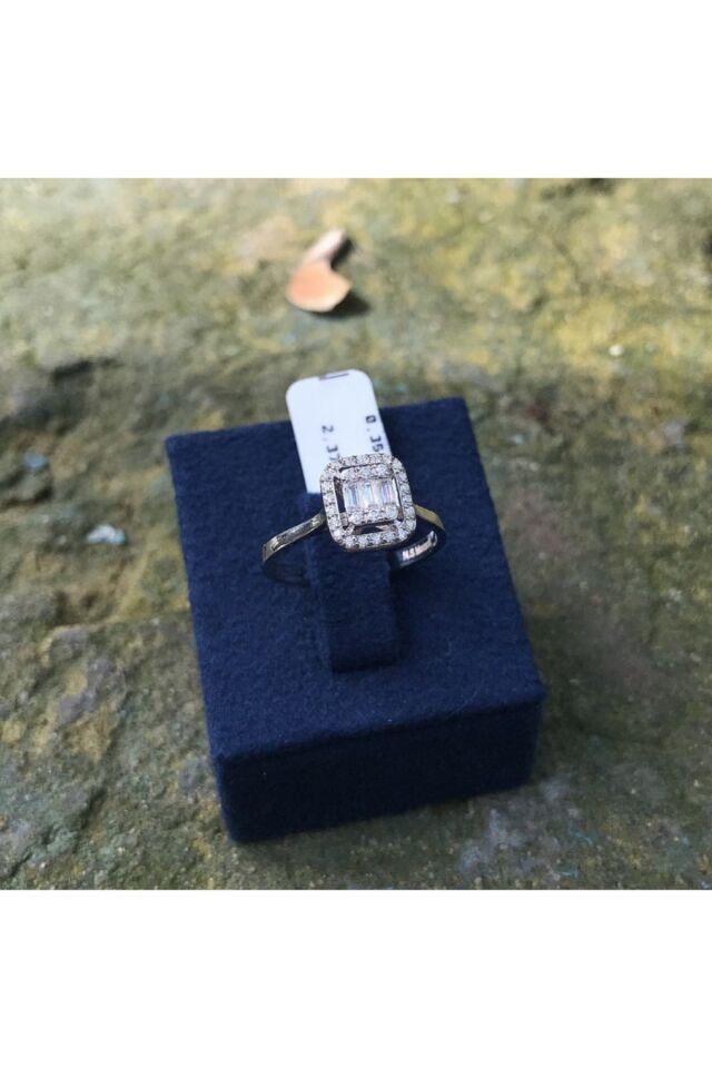 0,35ct Mozanit Baget Yüzük