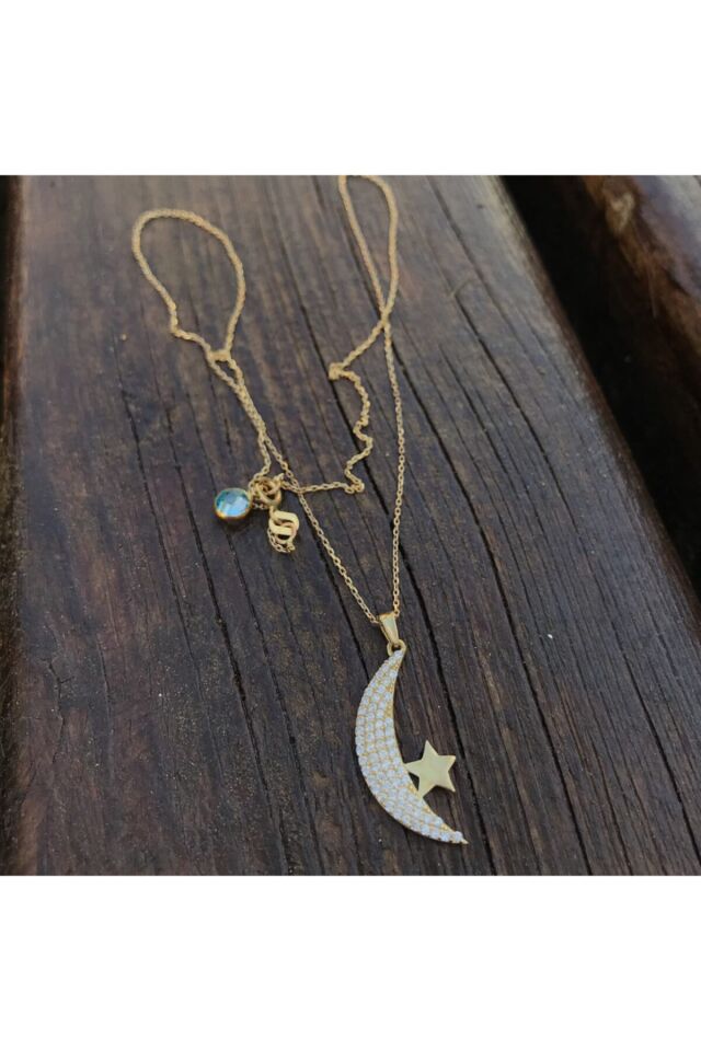 Kadın Ay Yıldız Altın Kolye