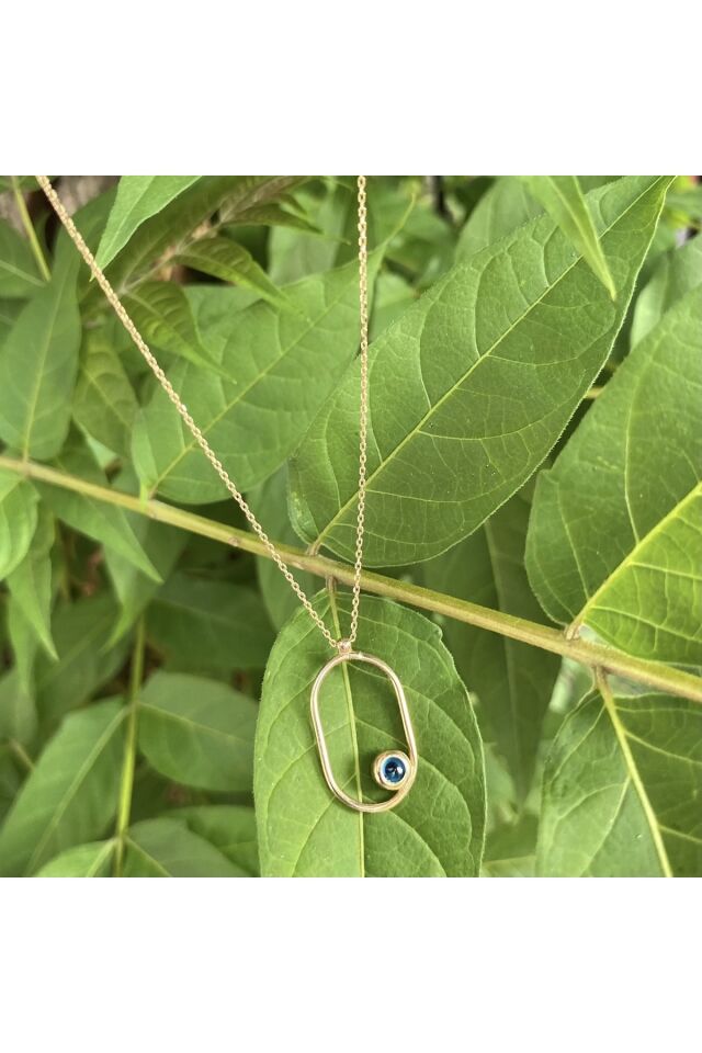 Altın nazarboncuklu kolye