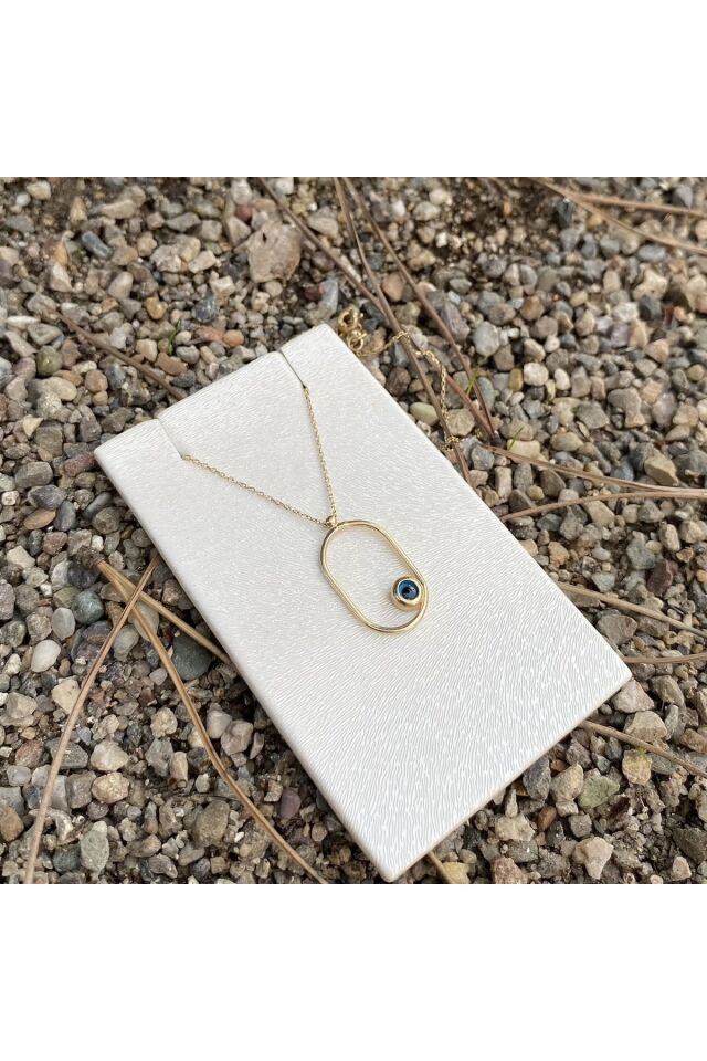 Altın nazarboncuklu kolye