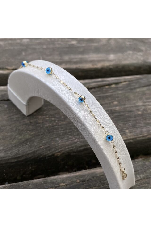 Altın nazar boncuklu bileklik