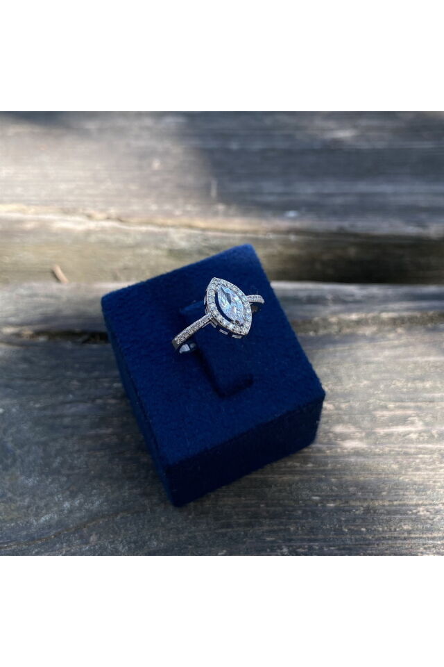 Damla beyaz altın yüzük