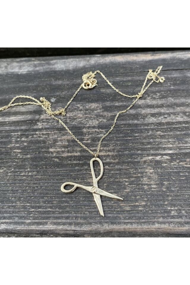 Altın makas altın kolye