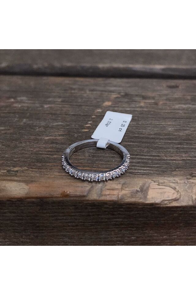 0,35 Ct Yarım Tur Mozanit Yüzük